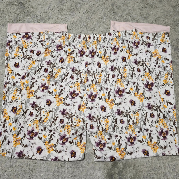 NANETTE LEPORE Floral Lightweight Elastic Waistband Pajama Pants, Pink Trim Hem - Picture 9 of 12